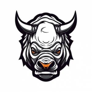 Шаблон логотипа векторного талисмана головы носорога