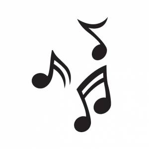 Шаблоны музыкальных нот, ключи и музыкальные ноты, деформированные вдаль