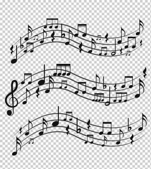 музыкальные ноты иллюстрации, музыкальные ноты, красивые ноты, шаблон, угол, текст png