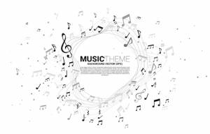 Шаблон баннер и плакат музыка мелодия нота танцевального потока