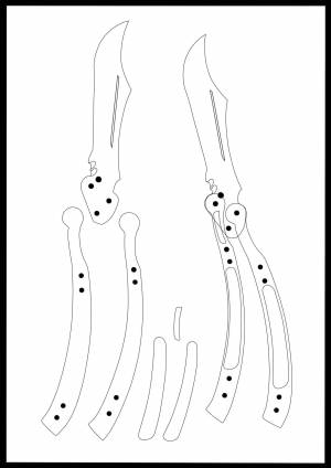 Трафарет ножа бабочки
