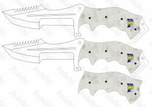 Шаблон, чертеж, схема охотничьего ножа