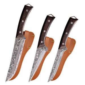 Красивый шаблон, кованый нож для резки мяса мясника, мясника, нож шеф-повара