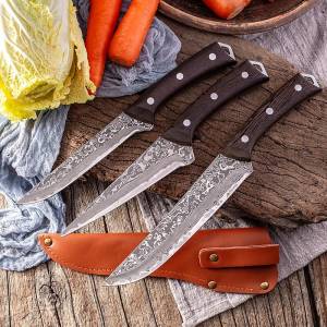 Красивый шаблон, кованый нож для резки мяса мясника, мясника, нож шеф-повара