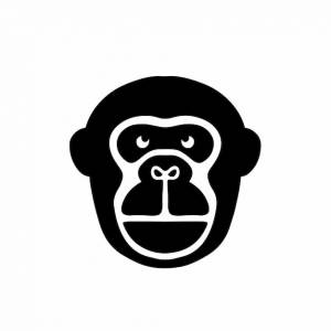 Обезьяна голова логотип тату дизайн трафарет векторные иллюстрации