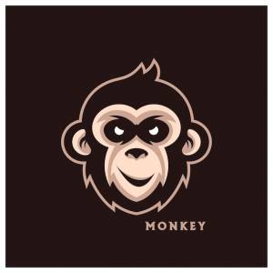Шаблон логотипа талисмана головы обезьяны вектор creative monkey logo vector