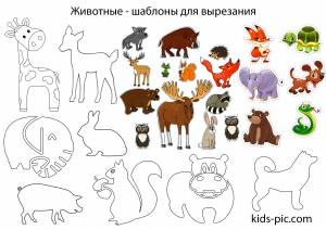 ✓✓✓ Шаблоны и трафареты животных для вырезания из бумаги