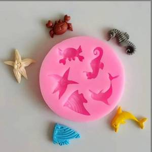 Сконовая форма для помадки, 6 штук, 3D формы для девочек-русалок, для украшения тортов, конфет, океанов