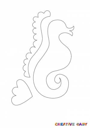 Аппликация Морской конек из самодельной цветной бумаги