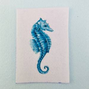 Шаблон для вышивки броши на фетре Морской конек