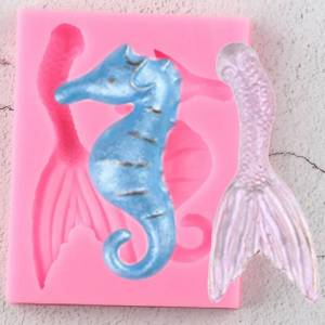 Морской конек сконовая форма в виде хвоста русалки DIY Инструменты для украшения торта кекс Топпер помадка формы конфеты глина шоколад формы для мастики