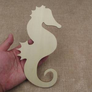 Необработанная деревянная морская лошадь, пустые формы морских животных, морских коньков, вырезы для украшения своими руками