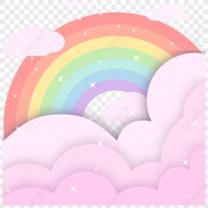 Розовый милый облако бумага вырезать радугу,шаблон изображение_Фото номер 380303674_AI Формат изображения_ru