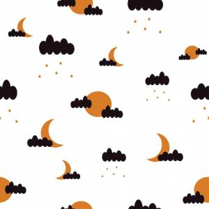 Милые дети шаблон солнце дождь луна облака векторные иллюстрации