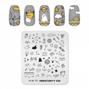 Милый маленький рисунок, дизайнерский шаблон для стемпинга ногтей с изображением солнца, облака, звезд, шаблон для самостоятельной Печати ногтей, трафарет