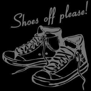 Трафарет Снимите обувь пожалуйста!