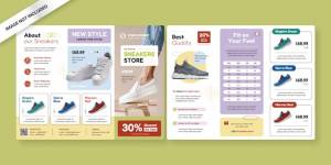 Шаблон брошюры trifold для обуви
