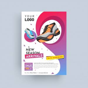 Обувь компания дизайн годовой отчет, обложка, векторный шаблон брошюры  листовки