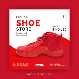 Интернет-магазин обуви instagram баннер реклама шаблон сообщения в социальных сетях