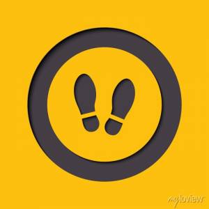 Отпечаток подошвы обувь знак значок