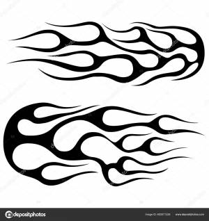 Огонь Пламени Изолированный Шаблон Дизайн Племенного Вектора Наклейки Машину Иконный Векторное изображение ©ARTSTOK 602571226