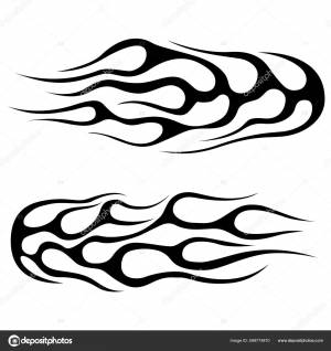 Огонь Пламени Изолированный Шаблон Дизайн Племенного Вектора Наклейки Машину Иконный Векторное изображение ©ARTSTOK 599774870