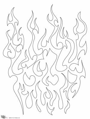 Пламя огня трафарет