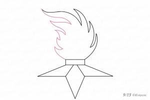 Пламя вечного огня трафарет