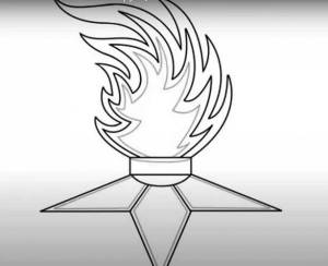 Вечный огонь трафарет