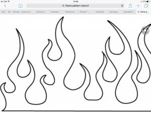 Трафарет пламя огня