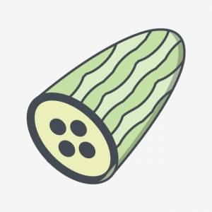 Трафарет огурца для вырезания из бумаги