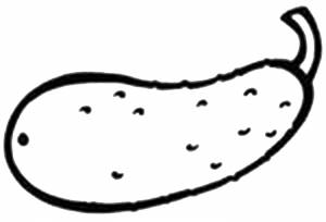 Раскраски Раскраска Огурец овощи