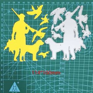 Металлический Трафаретный вырубной штамп Охотник с собакой 2021 НОВЫЙ крафт поделочная форма, трафареты для бумажная карточка для скрапбукинга для изготовления под давлением шаблон