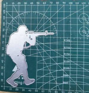 Металлический трафарет для скрапбукинга с изображением солдата охотника, шаблон для рукоделия, бумажный альбом, поздравительная открытка, Подарочный декор, вырезанные штампы