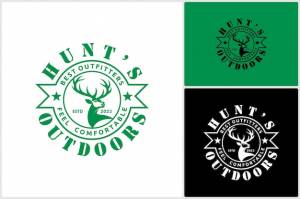 Логотип охотника на оленей эмблема знак векторного дизайна шаблон векторной иллюстрации головы оленя