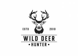 Тип логотипа охотника на оленей, шаблон и вектор