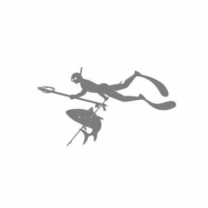 21*12 см подводный Охотник шаблон Рыбалка силуэт наклейки автомобильные наклейки водонепроницаемый виниловый багажник бампер Декор L1118