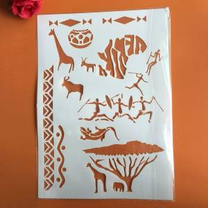 29*21 см примитивные Охота Жираф сделай сам Трафареты настенная живопись раскраска для скрапбукинга рельефная декоративная альбомная бумага визитная карточка