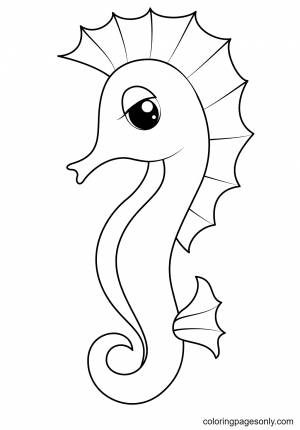 Морской конек раскраска