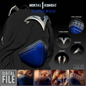 Файл STL Mortal Kombat 1 Kitana Mask