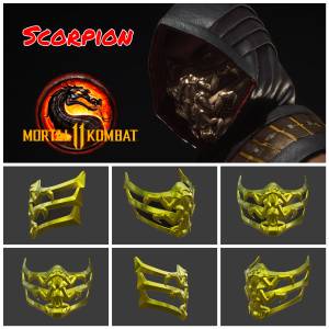 Файл STL Scorpion mask from Mortal Kombat 11