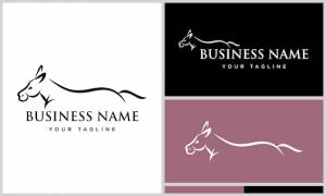 Шаблон логотипа осла линии искусства