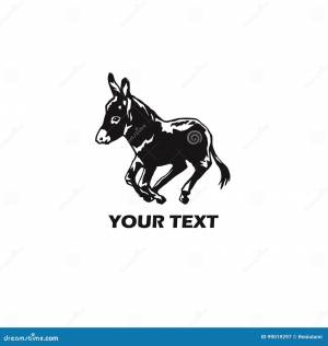Шаблон вектора логотипа осла Иллюстрация вектора