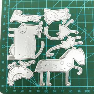 Семь животных, корова и осел, дизайн, металлические штампы, сделай сам, скрапбукинг, тиснение, трафарет, бумага, шаблон для альбома
