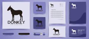 Шаблон осла, логотипа и бизнес-бренда