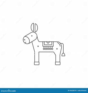 Линия значок осла иллюстрация вектора