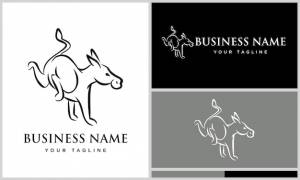 Шаблон логотипа осла линии искусства