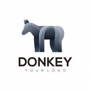 Логотип иллюстрации осла красочный стиль