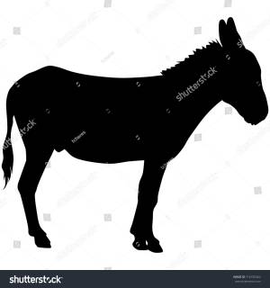 векторный силуэт осла