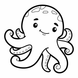 Осьминог трафарет